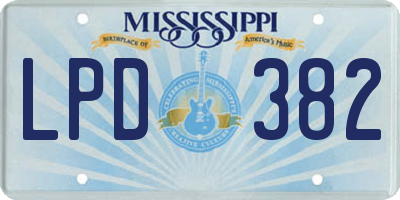MS license plate LPD382
