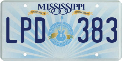 MS license plate LPD383