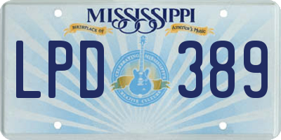 MS license plate LPD389