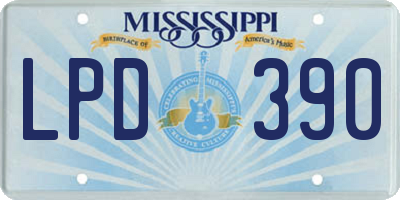 MS license plate LPD390
