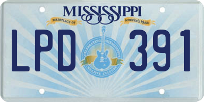 MS license plate LPD391