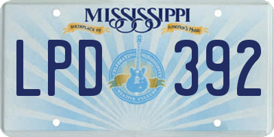 MS license plate LPD392