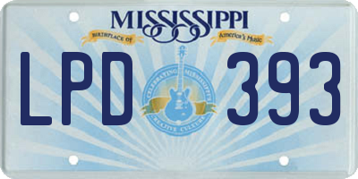 MS license plate LPD393