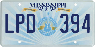 MS license plate LPD394
