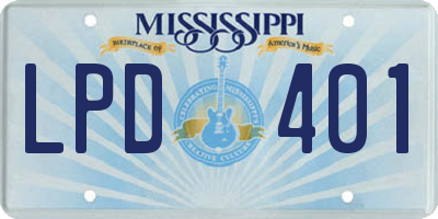 MS license plate LPD401