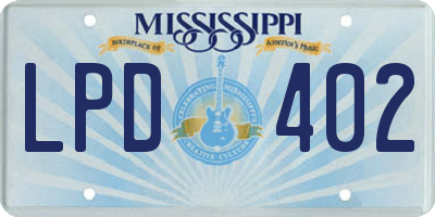 MS license plate LPD402
