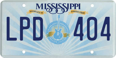 MS license plate LPD404