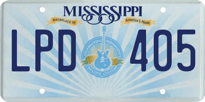 MS license plate LPD405