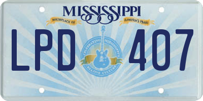 MS license plate LPD407