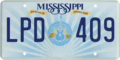 MS license plate LPD409