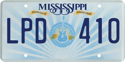 MS license plate LPD410
