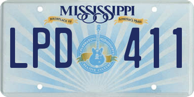 MS license plate LPD411