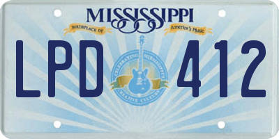 MS license plate LPD412