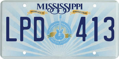 MS license plate LPD413