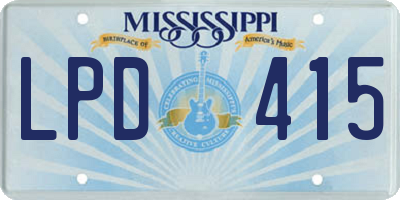 MS license plate LPD415
