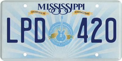 MS license plate LPD420