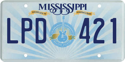 MS license plate LPD421