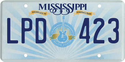 MS license plate LPD423