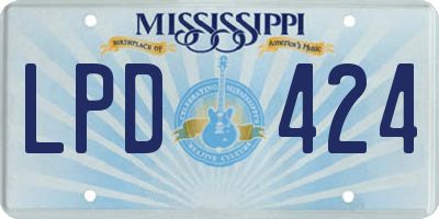 MS license plate LPD424
