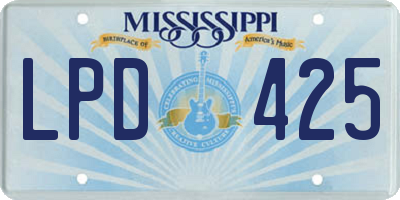 MS license plate LPD425
