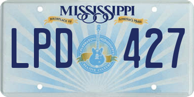 MS license plate LPD427