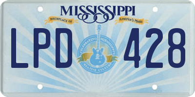 MS license plate LPD428
