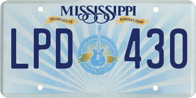 MS license plate LPD430