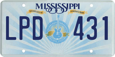 MS license plate LPD431