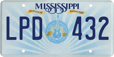 MS license plate LPD432