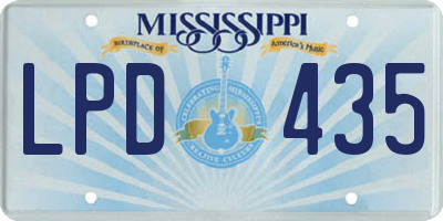 MS license plate LPD435