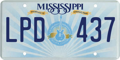 MS license plate LPD437