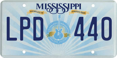 MS license plate LPD440