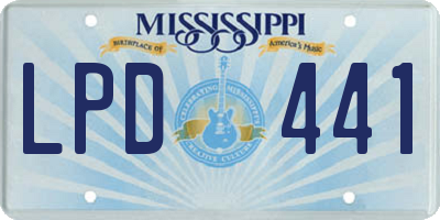 MS license plate LPD441