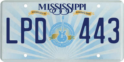 MS license plate LPD443
