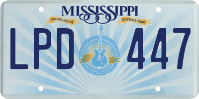 MS license plate LPD447