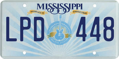 MS license plate LPD448