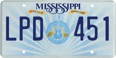 MS license plate LPD451