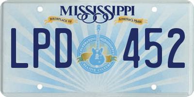 MS license plate LPD452