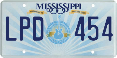MS license plate LPD454