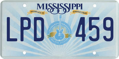 MS license plate LPD459