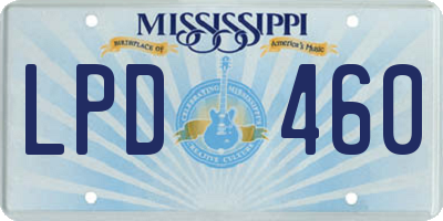 MS license plate LPD460