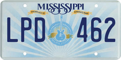 MS license plate LPD462