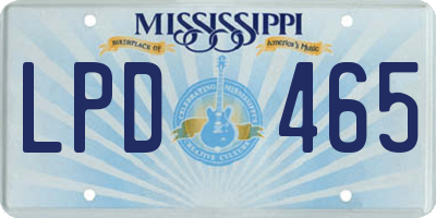 MS license plate LPD465