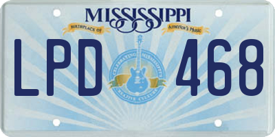 MS license plate LPD468