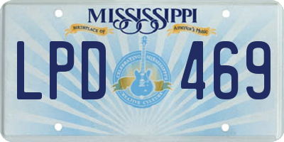 MS license plate LPD469