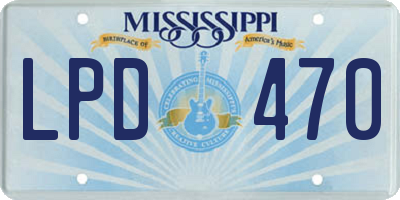 MS license plate LPD470