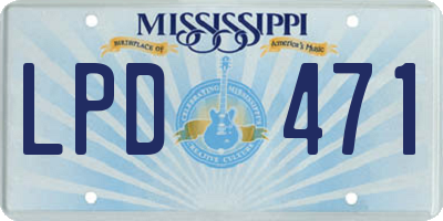 MS license plate LPD471