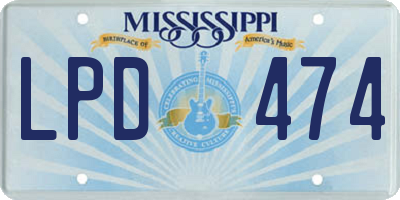 MS license plate LPD474
