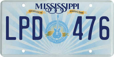 MS license plate LPD476