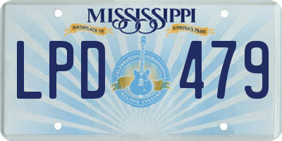 MS license plate LPD479